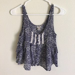 Forever 21 pattered blue tank